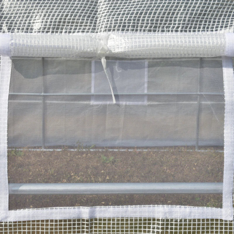 Outsunny Greenhouse Polytunnel 4x3x2m - White