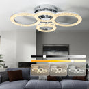 HOMCOM Modern 4-Ring Flush Mount Ceiling Light, LED Ceiling Light, Silver