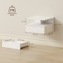 HOMCOM Modern Nightstand Set of 2, Wall Mounted Bedside Cabinet, White