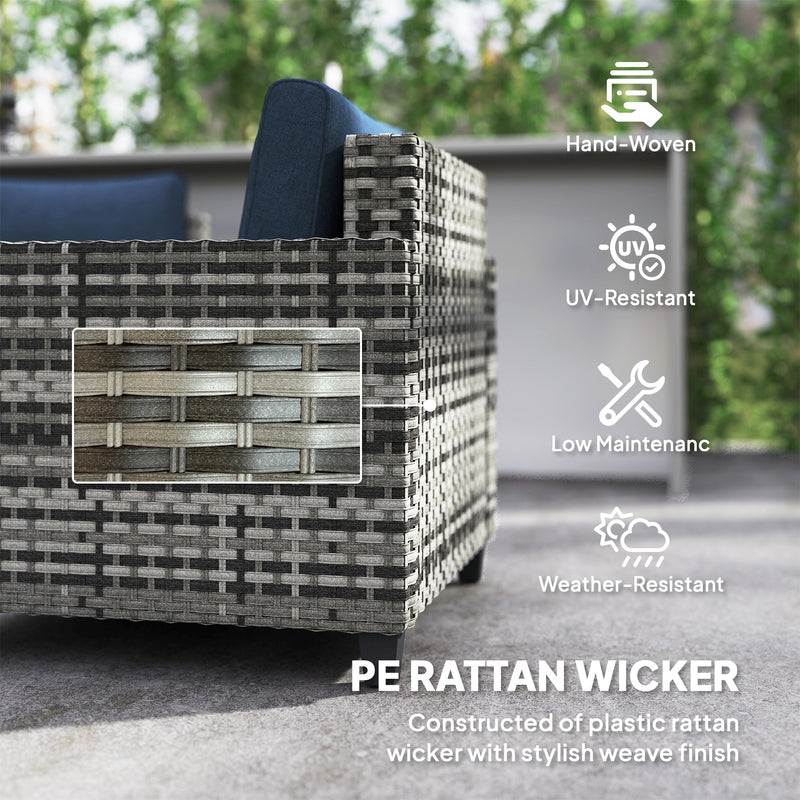 Outsunny 5 Seater Wicker Outdoor Furniture Set For Balcony