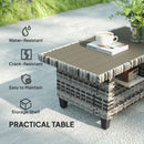 Outsunny 5 Seater Wicker Outdoor Furniture Set For Balcony