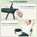 HOMCOM Folding Chairs Set of 4 with Cushioned Seat, Steel Frame