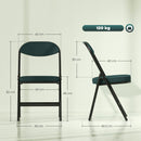 HOMCOM Folding Chairs Set of 4 with Cushioned Seat, Steel Frame