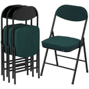 HOMCOM Folding Chairs Set of 4 with Cushioned Seat, Steel Frame