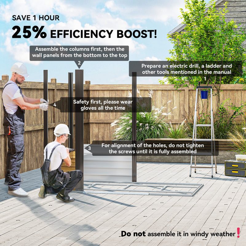 Outsunny 7 x 4ft Upgraded Metal Shed with Lock, Easy to Assemble, Natural