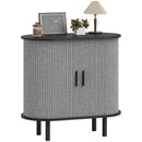 HOMCOM Modern Sideboard With 2 Sliding Doors Tambour Kitchen Cupboard Grey