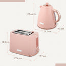 HOMCOM Kettle and Toaster Set 1.7L Kettle & 2 Slice Toaster Set,