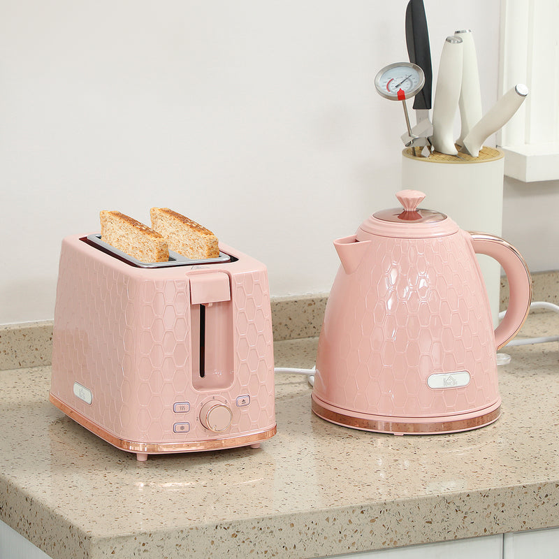 HOMCOM Kettle and Toaster Set 1.7L Kettle & 2 Slice Toaster Set,