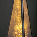 45cm Light Up Holographic Christmas Pyramid Decoration With Warm White LEDs