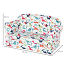 HOMCOM Kids Cartoon Dinosaur Wooden Frame 2-Seater Sofa Blue