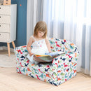 HOMCOM Kids Cartoon Dinosaur Wooden Frame 2-Seater Sofa Blue
