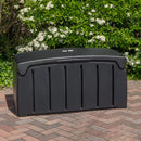 1.15m x 61cm Large Black Garden Storage Box with 300 Litre Capacity with Padlockable Lid