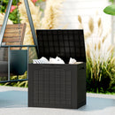 Outsunny 93L Plastic Garden Storage Box, Storage Container w/ Handles, Black
