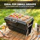 Outsunny Charcoal BBQ Grill Portable With Tilting Grate Black