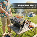 Outsunny Charcoal BBQ Grill Portable With Tilting Grate Black