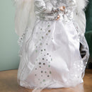 30cm White & Silver Christmas Tree Top Fairy Angel House Decoration Ornament