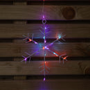 1.3m X 1.2m Light Up Snowflake Christmas Curtain Lights With 390 Rainbow & Orange Twinkling LEDs