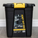 60L Heavy Duty Lockable & Stackable Storage Tub Chest with Clips in Black