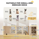 PawHut 4 Panel Freestanding Pet Gate Foldable with Door for Stairs, Doorway