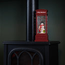 25cm Battery Operated Light up Christmas Phone Box Water Spinner with Snowman Scene & LEDs