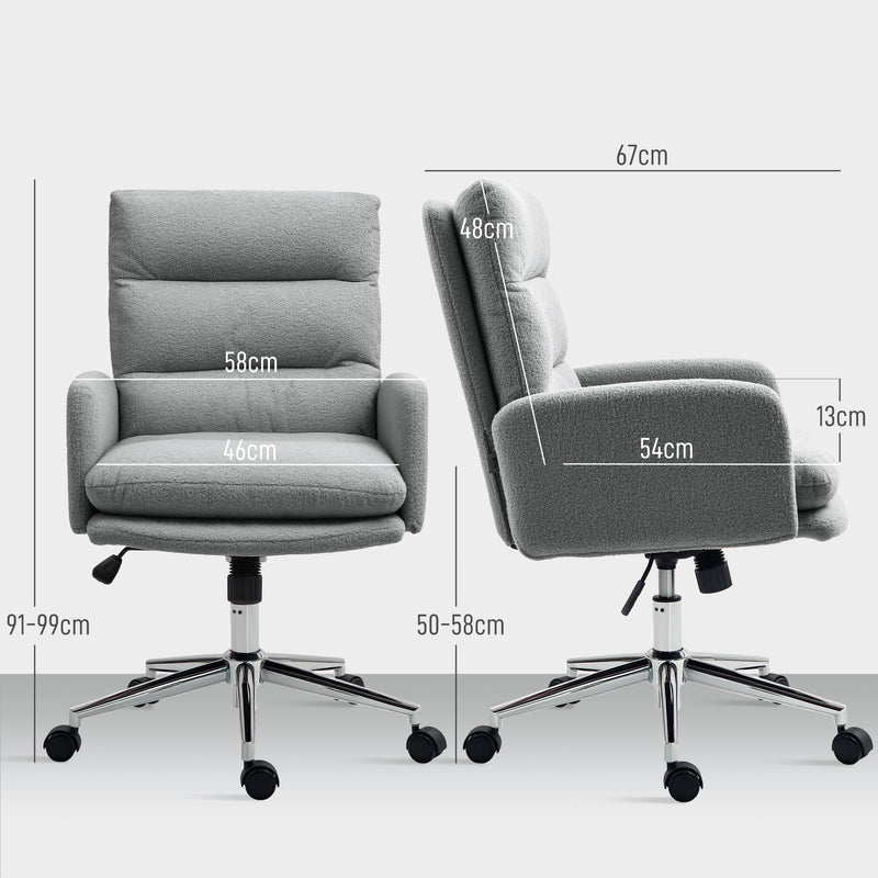 HOMCOM Upholstered Desk Chair with Height Adjustable