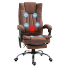 Vinsetto 6-Point Vibrating Heat Massage Chair W/ Microfibre Upholstery - Dark Brown/Light Brown/Charcoal Grey/Cream
