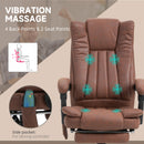 Vinsetto 6-Point Vibrating Heat Massage Chair W/ Microfibre Upholstery - Dark Brown/Light Brown/Charcoal Grey/Cream