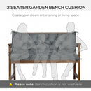 Outsunny  Bench Cushion 3 Seater - Dark Grey