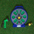 15m Flat Garden Hose Pipe with Spray Nozzle and Wind up Storage Reel