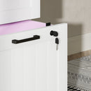 HOMCOM 4 Drawer File Cabinet with Lock and Adjustable Hanging Bars, White