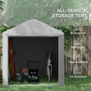 Outsunny 1.6 x 2.2m Garden Storage Shed Portable Shed Tent, Light Grey