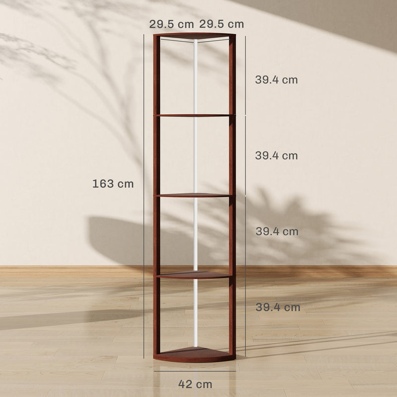 HOMCOM RGB LED Floor Lamp with Shelves and Remote Control for Living Room