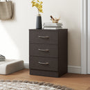 HOMCOM Modern 3 Drawers Side Table, Bedside Table with Wood Effect, Black