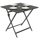 Outsunny Folding Square Garden Dining Table With Parasol Hole