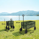 Outsunny 95L Foldable Festival Trolley on Wheels, Dark Green