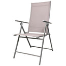 Set of 2 Outdoor Garden Patio Multi Position Reclining Folding Chair in Grey