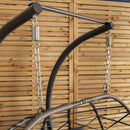 Samuel Alexander 2 Seater Hanging Garden Rattan Egg Chair With Steel Frame And Waterproof Cover In Grey