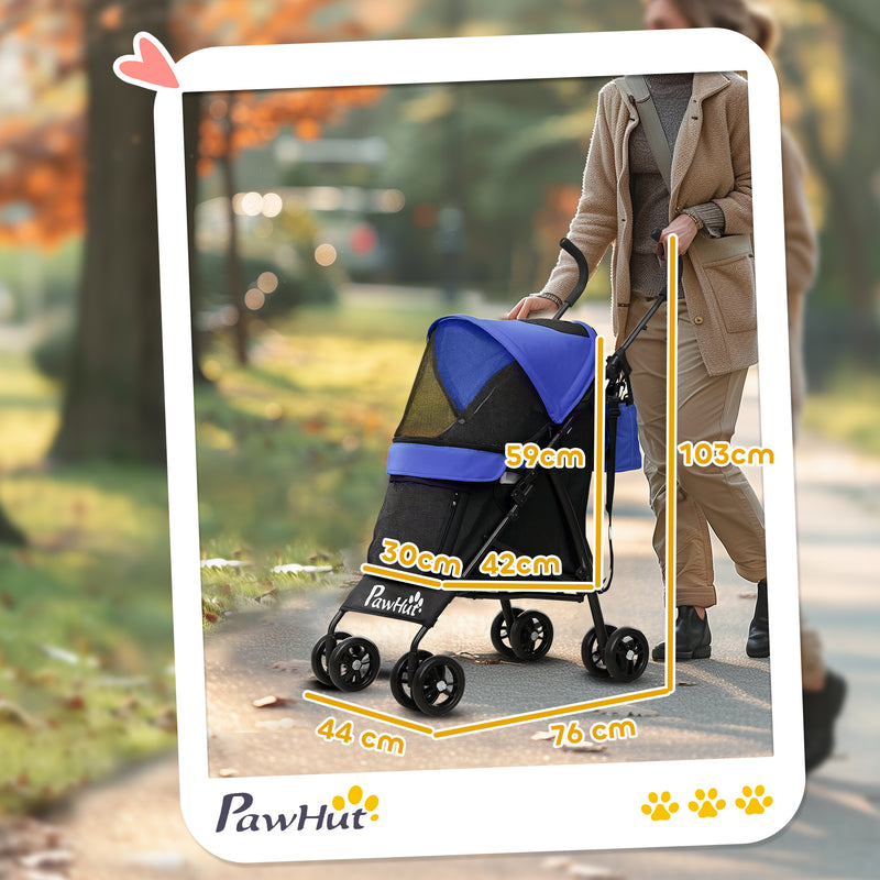 PawHut Lightweight Foldable Dog Stroller for Mini Dogs