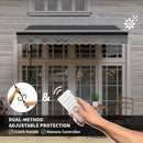 Outsunny 2.5 X 2m Electric Awning With LED Light And Remote Controller