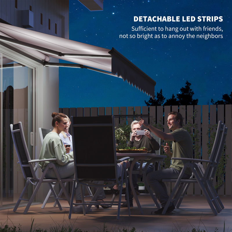 Outsunny 2.5 X 2m Electric Awning With LED Light And Remote Controller