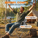 Outsunny Camping Chair Set of 2 Portable Folding Grey