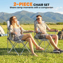 Outsunny Camping Chair Set of 2 Portable Folding Grey