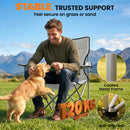 Outsunny Camping Chair Set of 2 Portable Folding Grey
