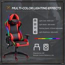 Vinsetto Racing Gaming Chair with RGB LED Light Lumbar Support -  Black Red