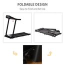 Folding Treadmill Electric Motorised Running Machine 12 Preset Programs w/ LED Screen Drink Holder & Phone Holder Perfect for Home Gym Indoor Fitness Black Display