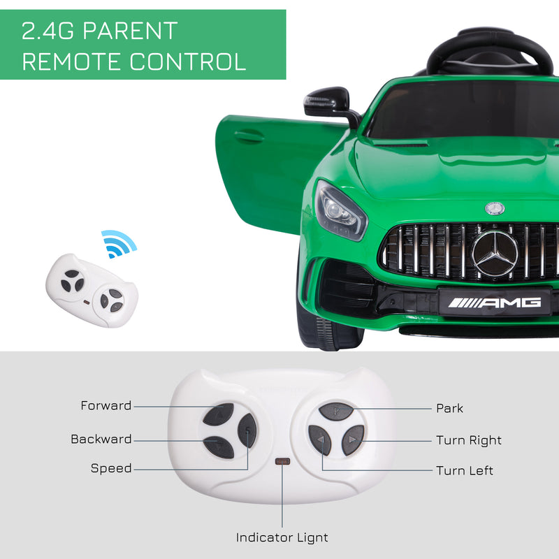HOMCOM Kids Electric Ride on Mercedes Benz GTR 12v - Green