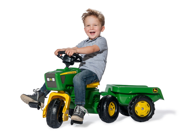 Rolly Toys John Deere Trio Trac with Electronic Steering Wheel and Trailer