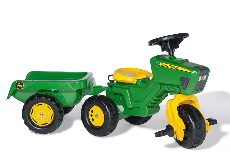 Rolly Toys John Deere Trio Trac with Electronic Steering Wheel and Trailer