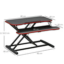 Vinsetto Liftable Computer Stand Height Adjustable Ergonomic E-sports Desktop Stand PC w/ Keyboard Tray Widely Compatible Workstation Riser for Home Office Dormitory Compatible