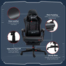 Vinsetto Racing Gaming Chair with Swivel Wheel PU Leather Recliner Gamer Desk for Home Office Black Red w/ Arm